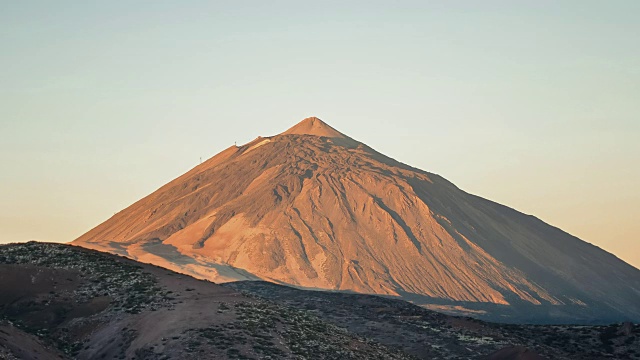 泰德特内里费加那利火山黎明的延时摄影视频素材