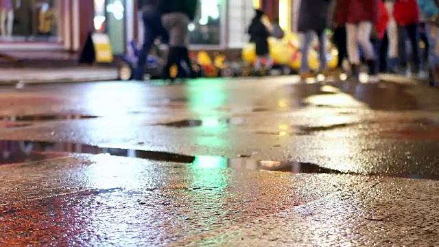 沥青轮廓雨视频素材