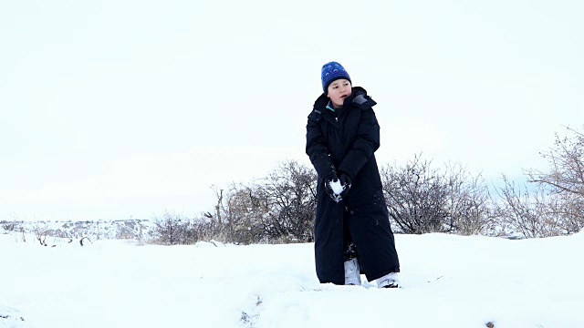 孩子们在雪中玩耍视频素材