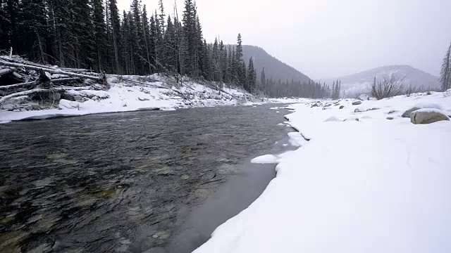 冰天雪地的河流视频素材