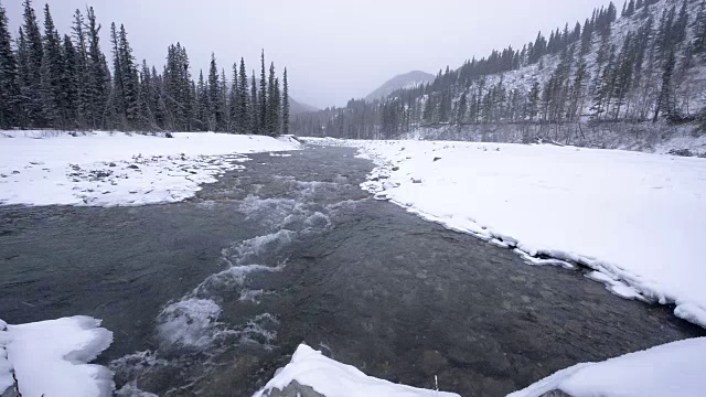 冰天雪地的河流视频素材