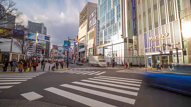 4k时间间隔:东京新宿的拥挤人群视频素材