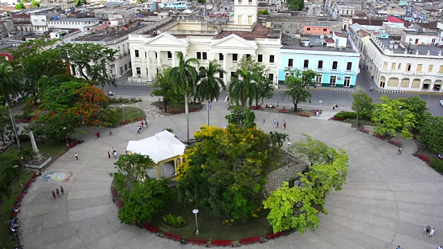 Leoncio Vidal公园，鸟瞰图，圣克拉拉，古巴视频素材