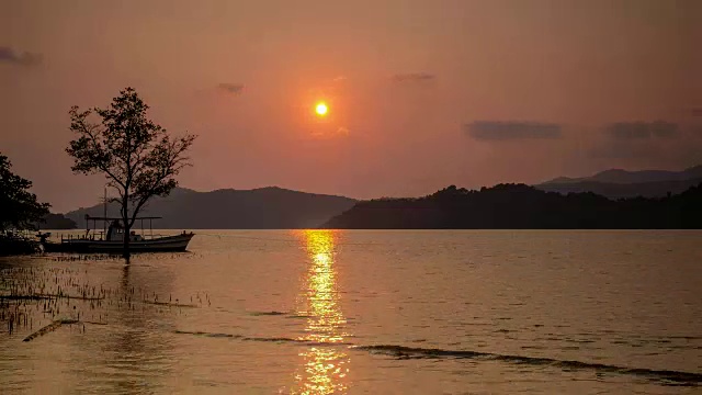 海上日落延时视频素材