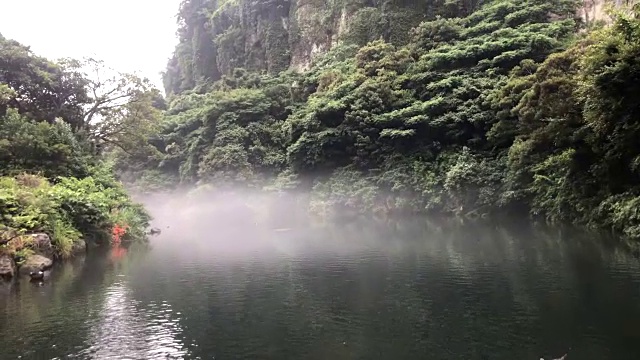 韩国济州岛天池渊瀑布花园公园视频素材