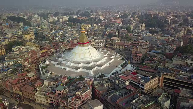 尼泊尔的Stupa Bodhnath katmandu - 2017年10月26日视频素材