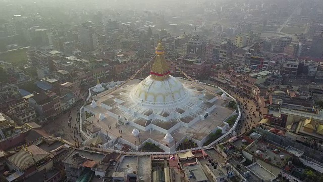 尼泊尔的Stupa Bodhnath katmandu - 2017年10月26日视频素材