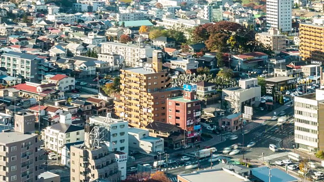 延时:日本东北部郡山福岛的鸟瞰图视频素材