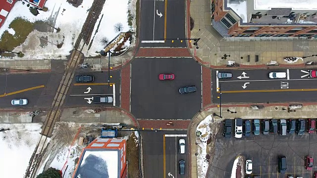 城市道路交通的高角度视角视频下载