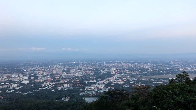 清迈的城市风景与美丽的天空视频素材