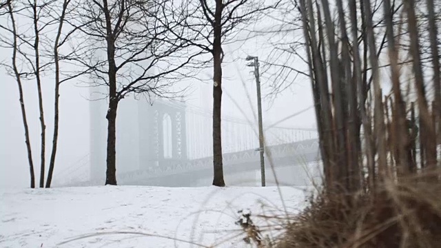 曼哈顿桥暴雪视频素材