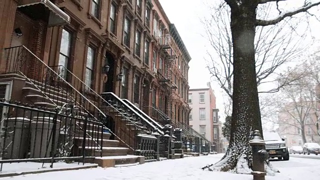 布鲁克林的暴雪视频素材