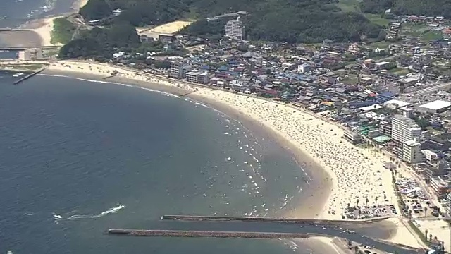 日本爱知县千折滨海滩AERIAL视频素材