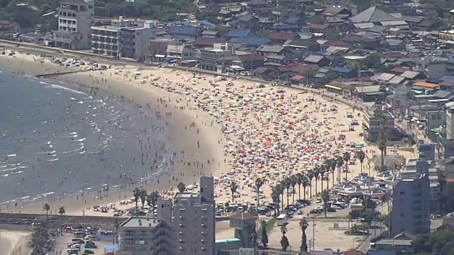 日本爱知县千折滨海滩AERIAL视频素材