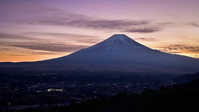 美丽日落的富士山视频素材