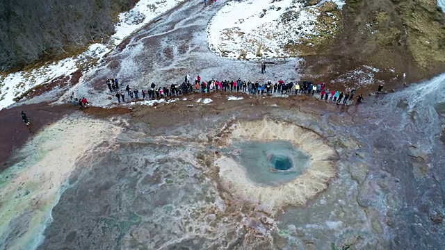 冰岛Geysir温泉的Strokkur间歇泉视频素材