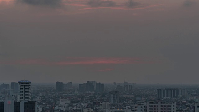 4K时间流逝特写曼谷城市的日落时间视频素材