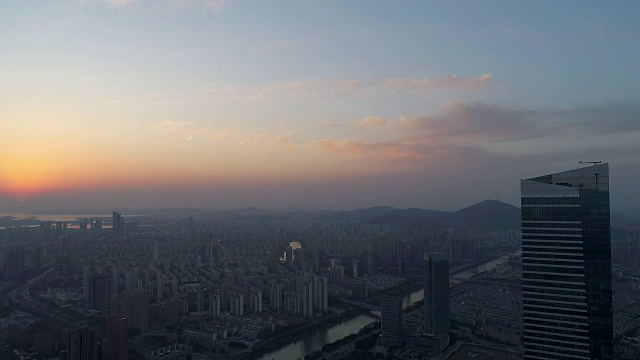 市中心夜景鸟瞰图视频素材