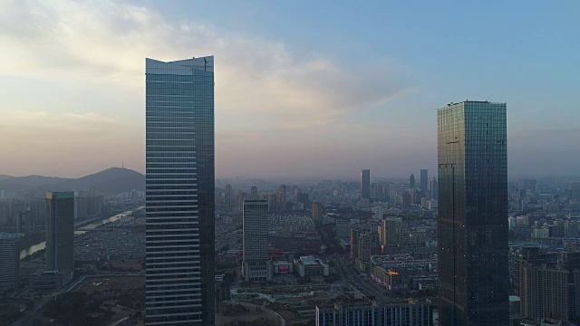 市中心夜景鸟瞰图视频素材