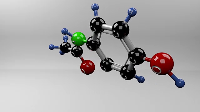 对乙酰氨基酚的分子。视频素材