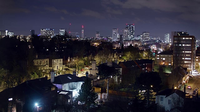 英国伯明翰市中心天际线夜景。视频素材