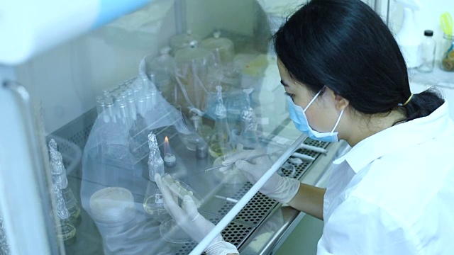 科学家在实验室进行医学实验研究视频素材