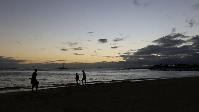 夏威夷怀基基海滩视频素材