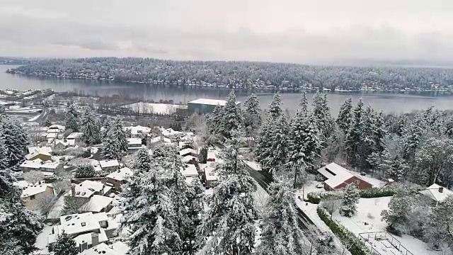 纽卡斯尔伦顿华盛顿雪覆盖景观鸟瞰图视频素材