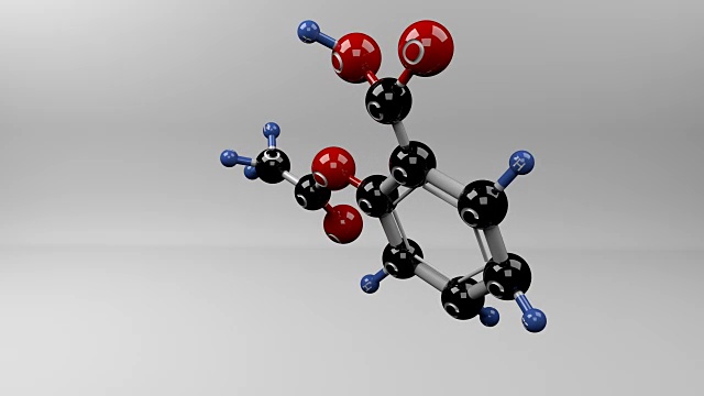 阿司匹林分子。视频素材