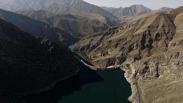 水电大坝，伊朗，空中射击视频素材