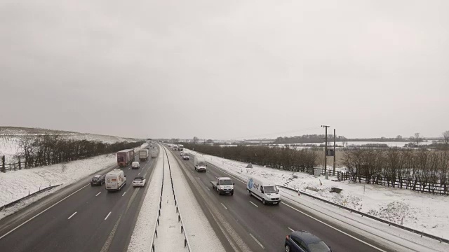 英国冬季高速公路视频素材