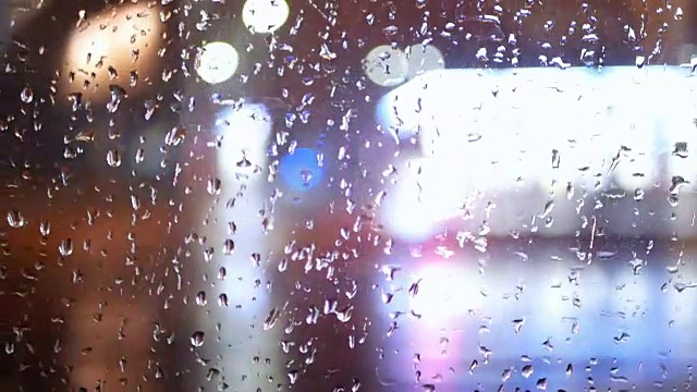 Ar窗户雨夜晚视频素材