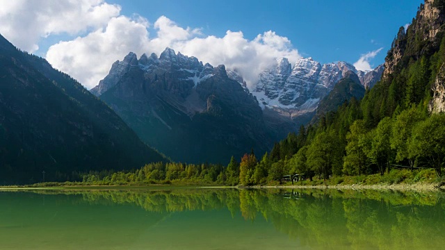 Landro湖的时间流逝，Dolomites，意大利视频素材