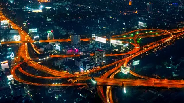 交通夜晚城市时光流逝视频素材