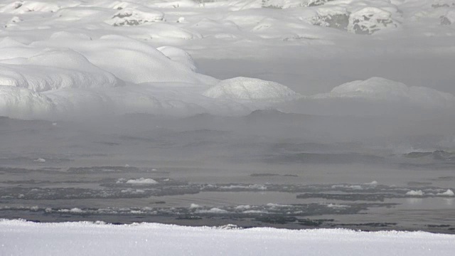 冬季阿尔泰山卡顿河浮冰和淤泥视频素材