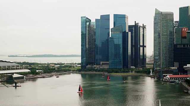 滨海湾地区的时间流逝视频素材