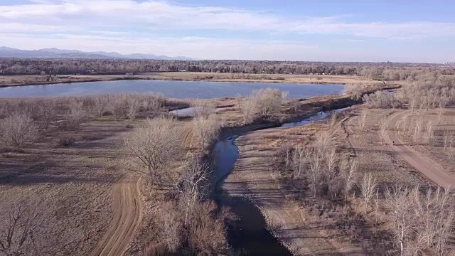 科罗拉多州利特尔顿普拉特河沿岸的库利湖视频素材