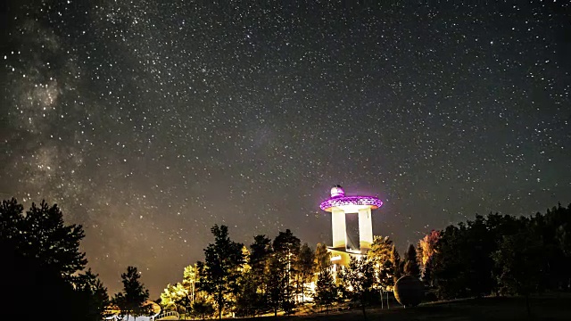 现代天文台是延时观测星星的视频素材