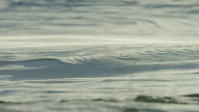 海滩上暴风雪的慢镜头特写视频素材