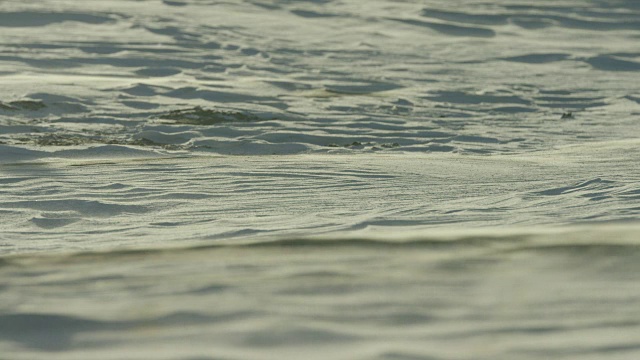 海滩上暴风雪的慢镜头特写视频素材