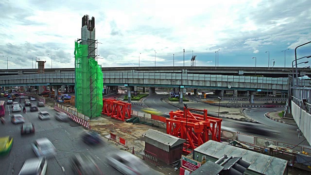 城市时光流逝街在城市建设中视频素材