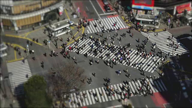 涉谷十字广场的时间流逝视频素材