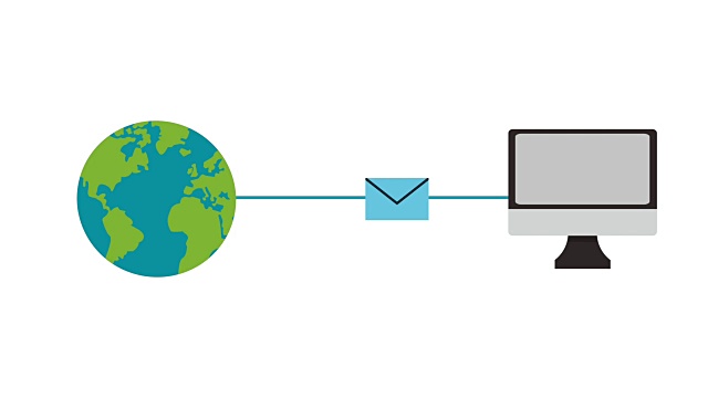 世界各地发送电子邮件的高清动画视频素材