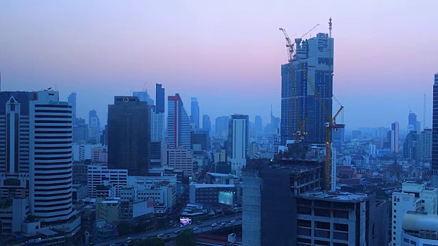 4 k。时间流逝，日落在曼谷城市泰国视频素材