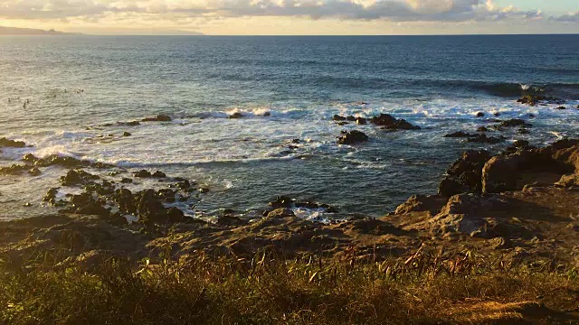 岩石海滩日落视频素材