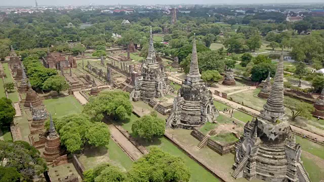 4k无人机空中拍摄泰国曼谷大城府宝塔寺视频下载