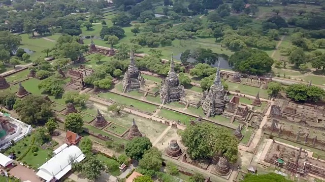 4k无人机空中拍摄泰国曼谷大城塔寺视频下载