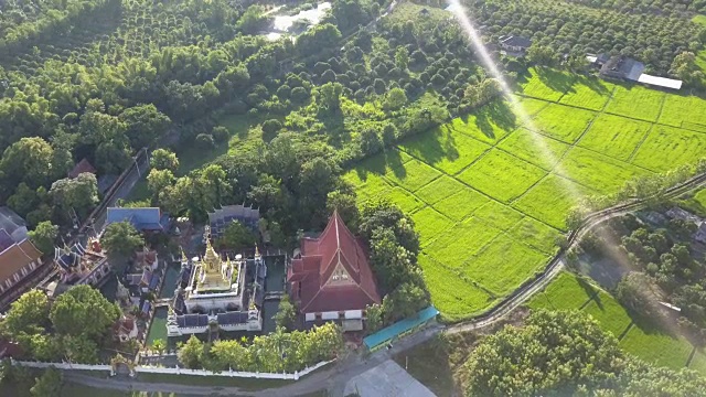 4k无人机空中寺庙清迈泰国视频下载