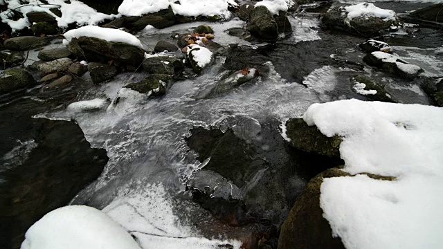 时间流逝:泉水融化视频素材