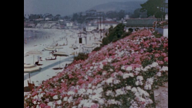 1947年，洛杉矶海岸线的海滩和公路视频素材